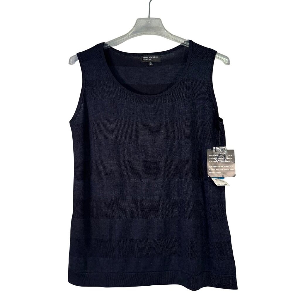 Jones New York Womens Collection 1X Black Sleeveless Tank Top